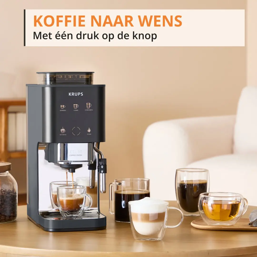 Krups Coffee Crush SA404B Automatische Koffiemachine - Carbon