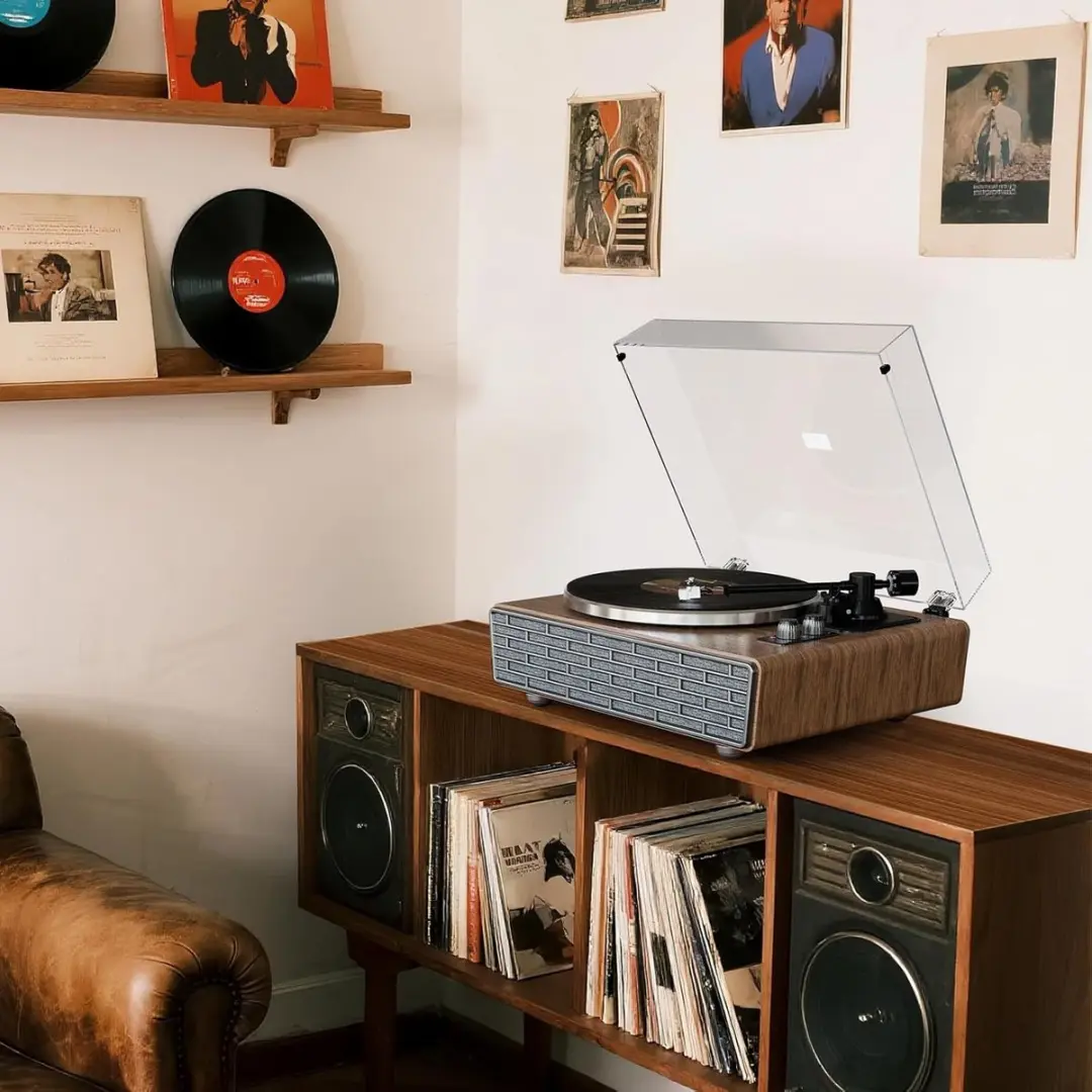 ECTEATOY AT-3600L Platenspeler - Bluetooth - Bruin - afbeelding 6 van 6