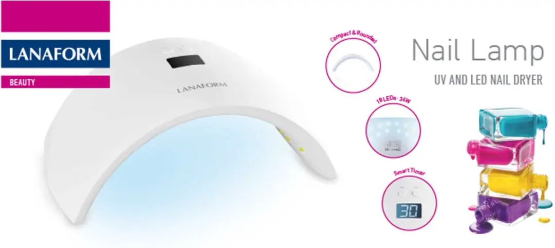 Lanaform Nail Lamp LA130513 UV/LED Nageldroger - Wit - afbeelding 6 van 6