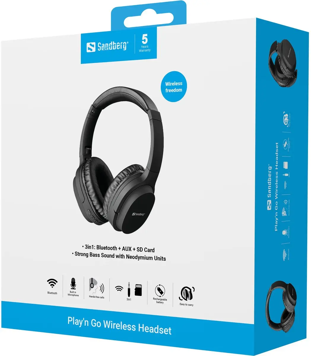 Sandberg 126-37 Play'n Go Bluetooth Headset - Zwart