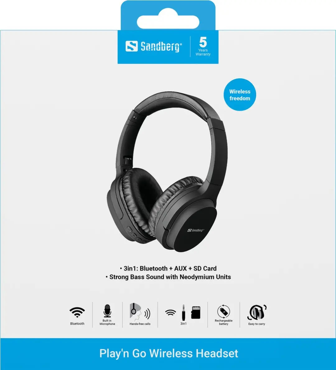 Sandberg 126-37 Play'n Go Bluetooth Headset - Zwart