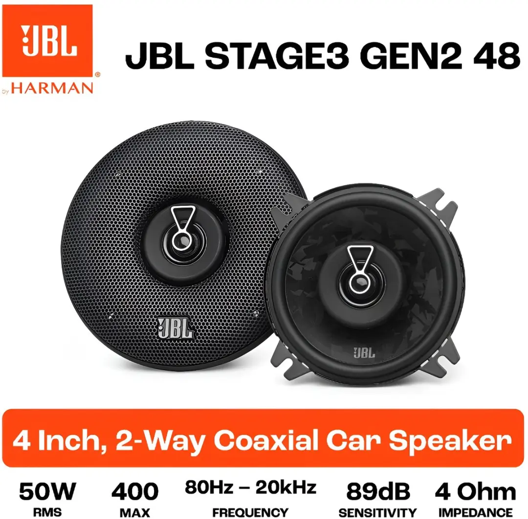 JBL Stage3 48 Autospeakers 4 Inch - 400W - Zwart - afbeelding 6 van 6