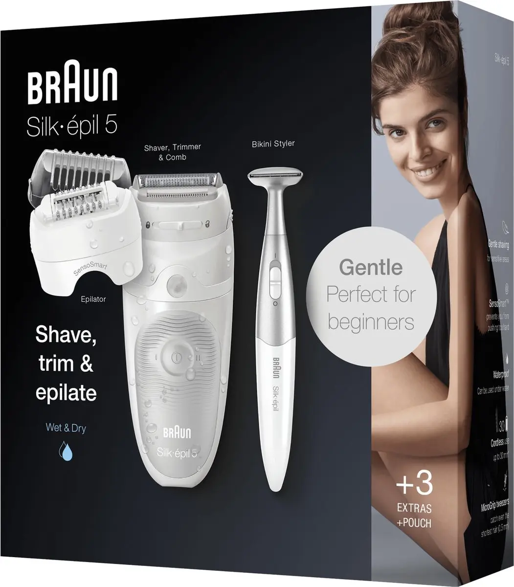 Braun Silk-épil 5 5805 pincetten - Zilver/Wit