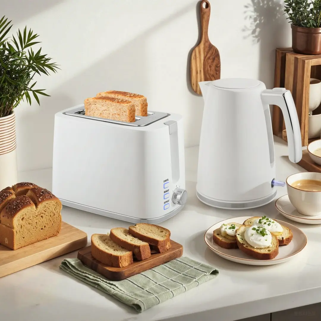 ECTEATOY Waterkoker & Broodrooster Set 2200W - 1,7L - 7 Bruiningsstanden