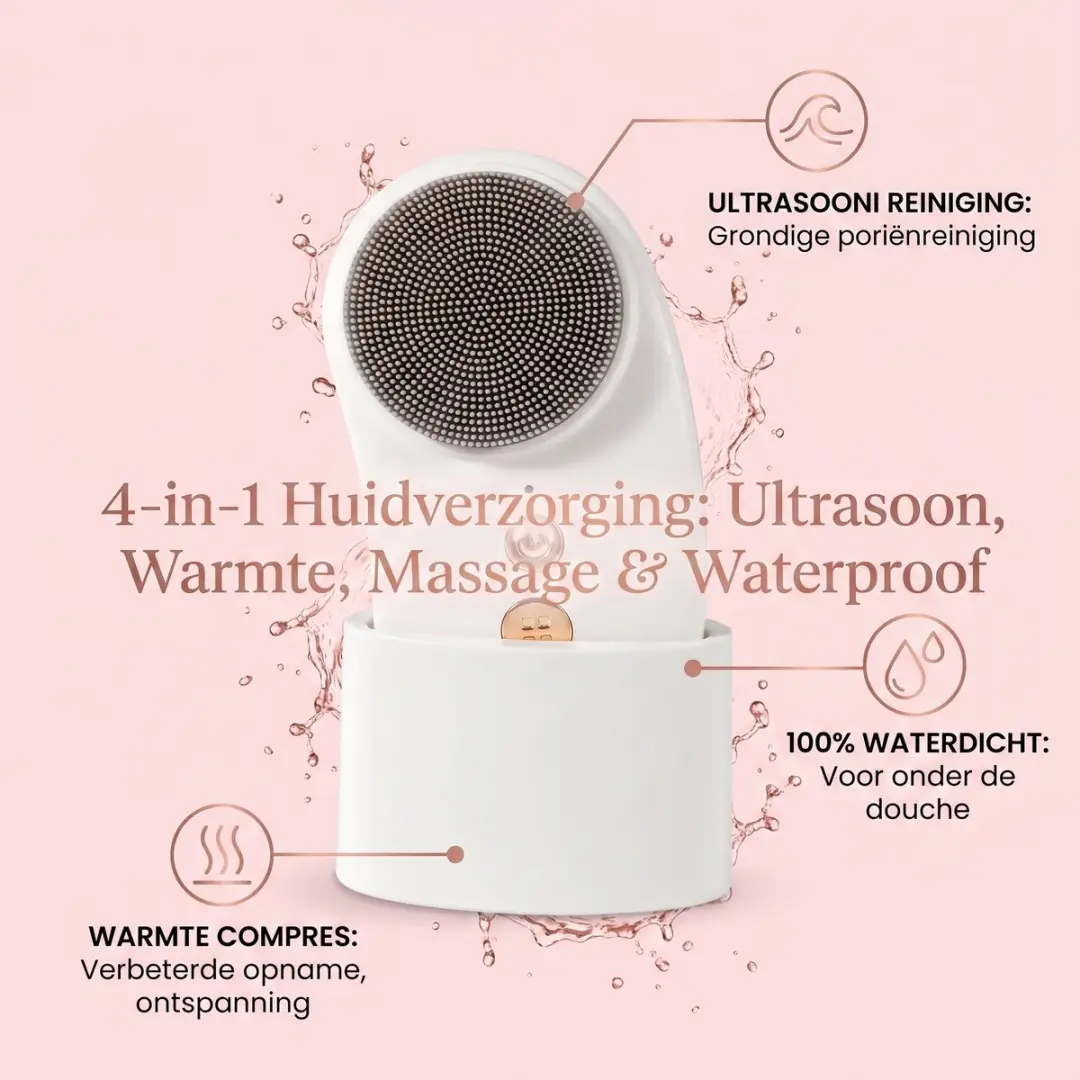 ECTEATOY Elektrische Gezichtsreinigingsborstel 2026000 - Ultrasoon - Gebroken wit