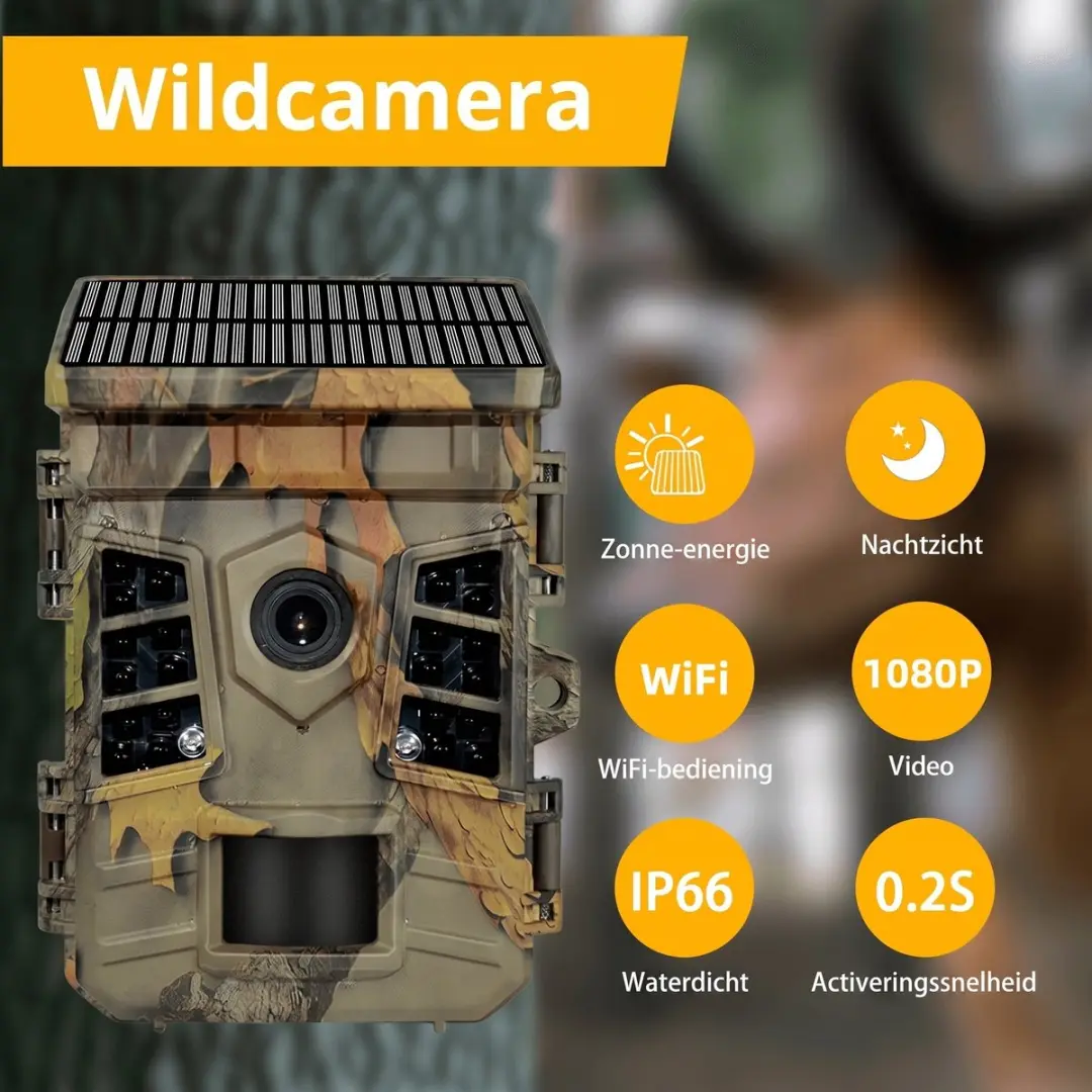 ECTEATOY Wildcamera 32MP 4K No Glow WiFi Groen - 64GB SD