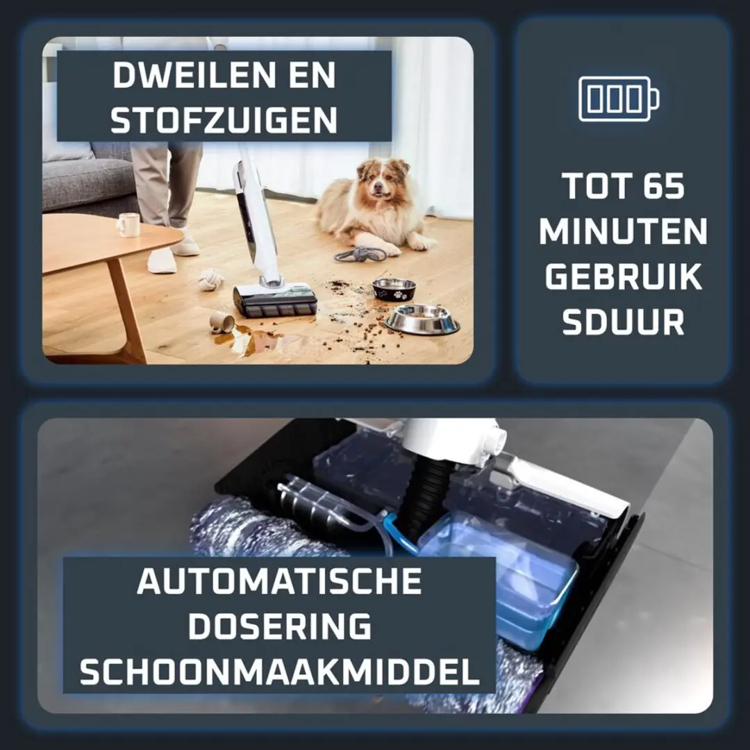 Rowenta X-Clean 12 GZ7267 Vloerreiniger 2-in-1 - 65 min - Zelfreinigend
