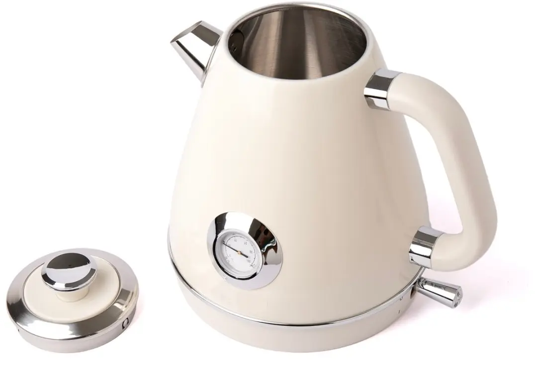 ECTEATOY Retro Roestvrijstalen Waterkoker 1500W 1,7L - Wit