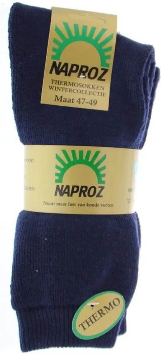 Naproz Thermo Sokken 47-49 - Blauw - 6 Stuks