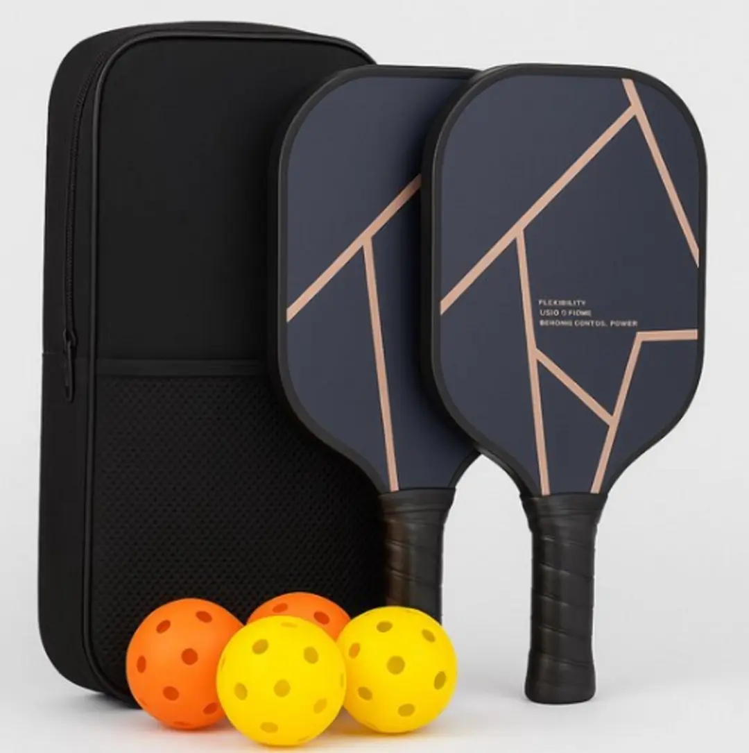 Maja Pickleball Set Compleet - 2 Rackets 4 Ballen 1 Net - Donkerblauw/Wit/Zwart