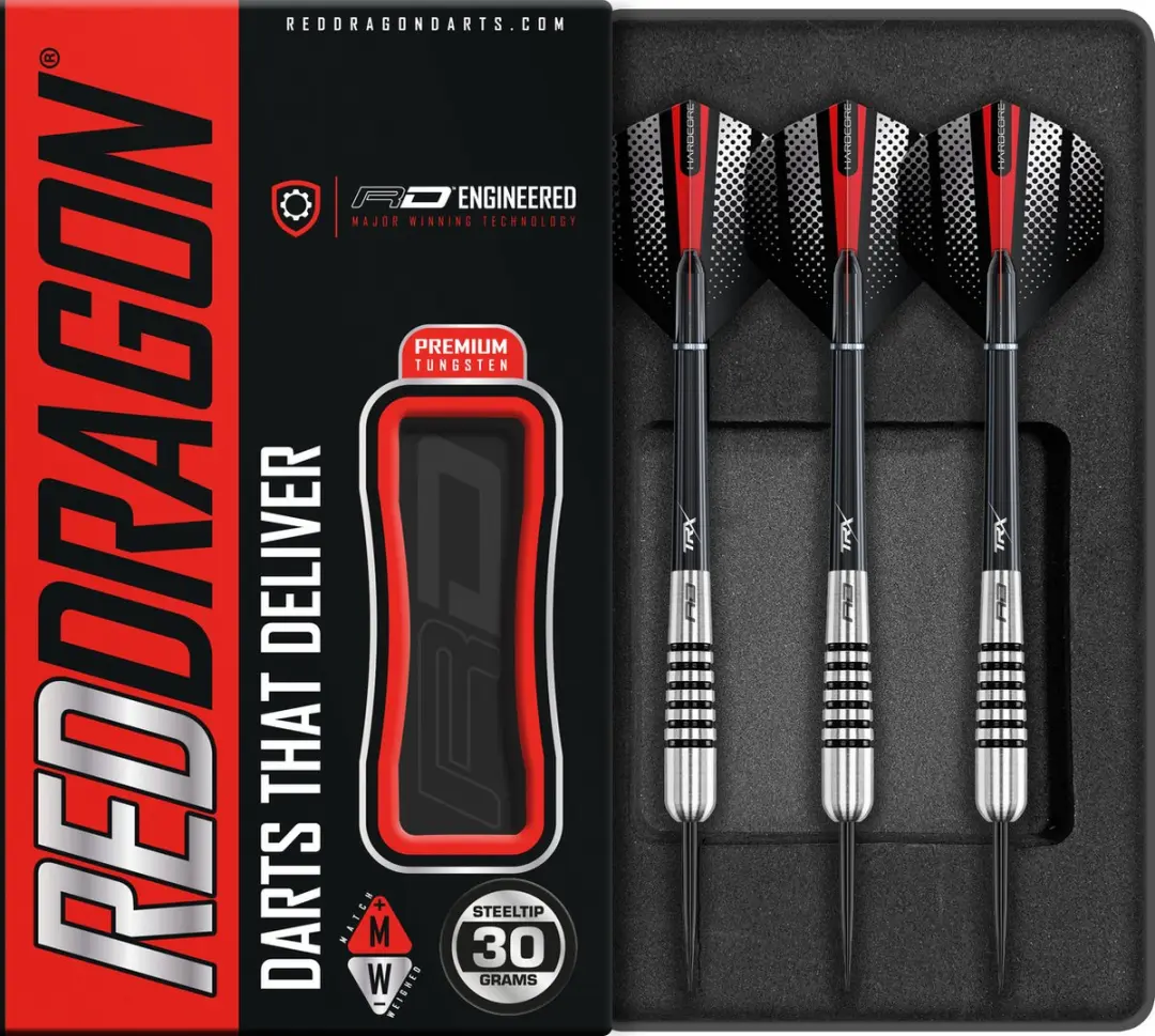 Red Dragon Torpedo 80% Dartpijlen 3 Stuks - Zilver/Zwart