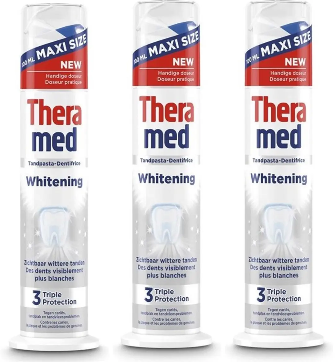 Theramed Whitening Triple Protection Tandpasta 3x100ml