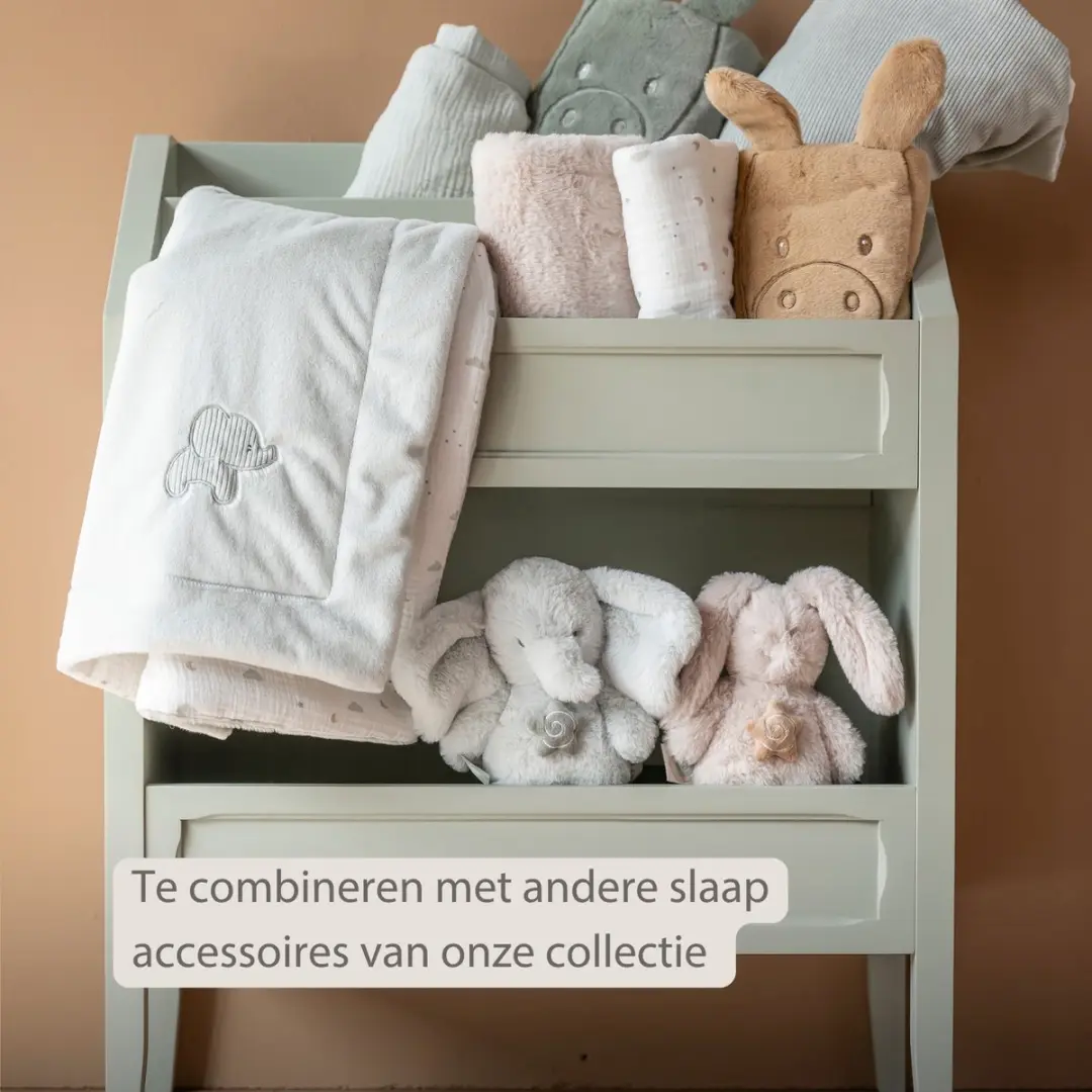 Nattou LouLou Zacht Deken Olifant 75x100cm - Lindegroen