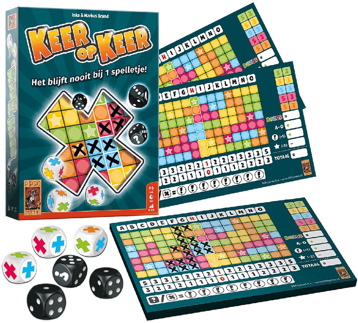 999 Games - Keer op Keer - Dobbelspel - Hét dobbelspel voor het hele gezin - Gezelschapsspel - Familiespel - Educatief spel - Klein cadeautje