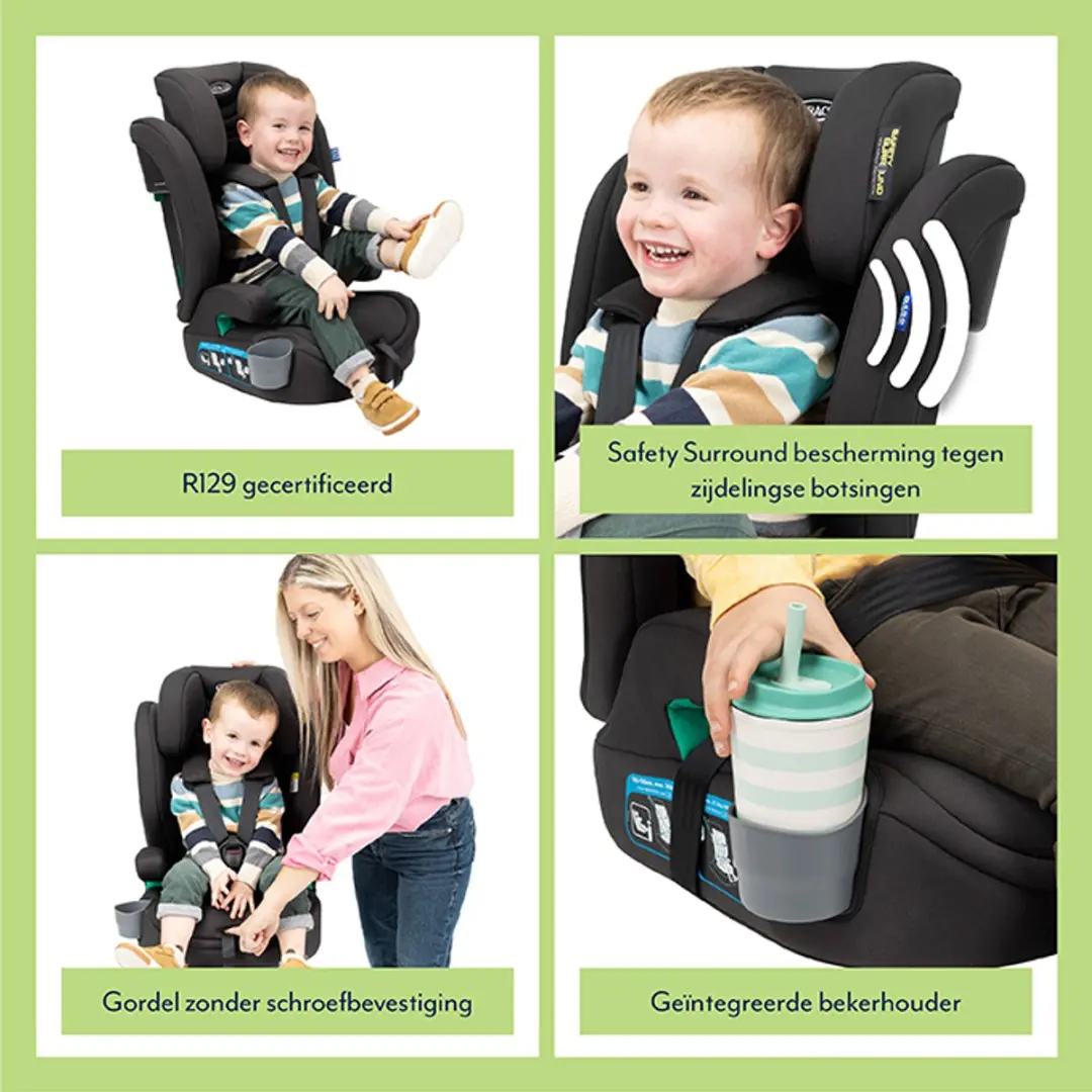 Graco Eldura R129 2-in-1 Autostoel - 76-150cm - Midnight