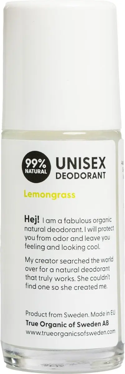 True Organic Undercover Agent Roll-on Deodorant 50ml - Lemongrass