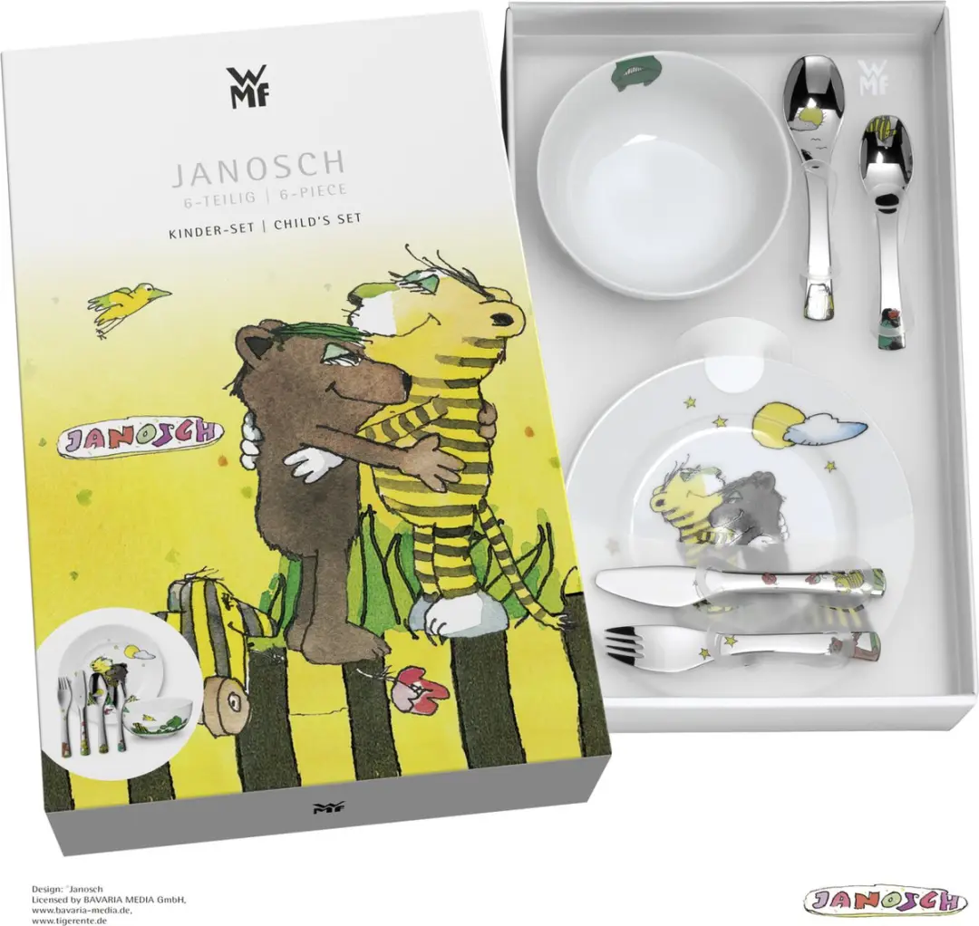 WMF Kids Janosch Kinderbestekset 6-delig - RVS - Meerkleurig - afbeelding 2 van 6