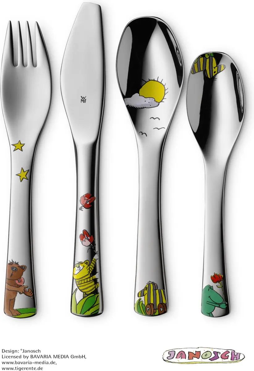 WMF Kids Janosch Kinderbestekset 6-delig - RVS - Meerkleurig - afbeelding 6 van 6