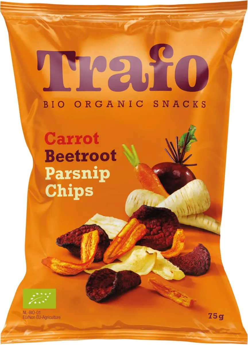 Trafo Groentechips Wortel Pastinaak Rode Biet 75g