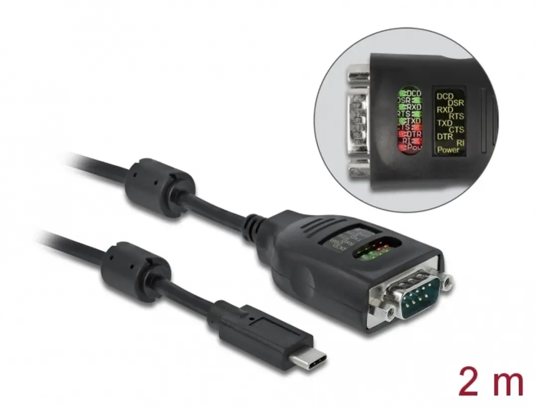 Delock USB-C naar RS-232 DB9 Adapter