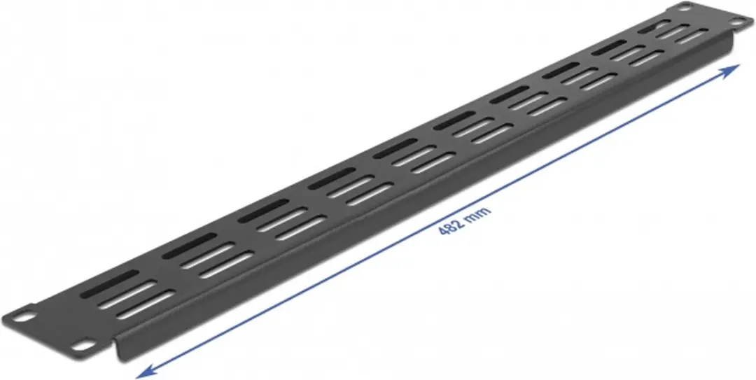 Delock 19" Ventilatiepaneel 1U - Horizontale sleuven - Zwart