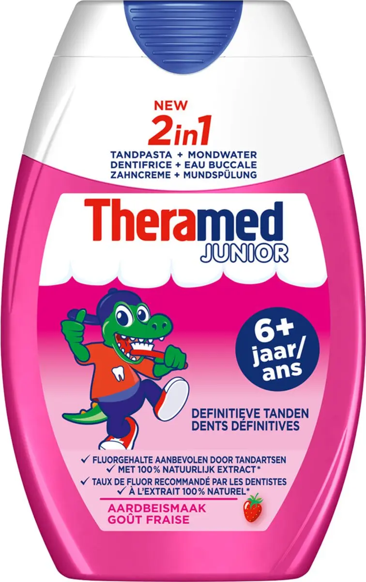 Theramed 2in1 Junior Aardbei Tandpasta 75ml