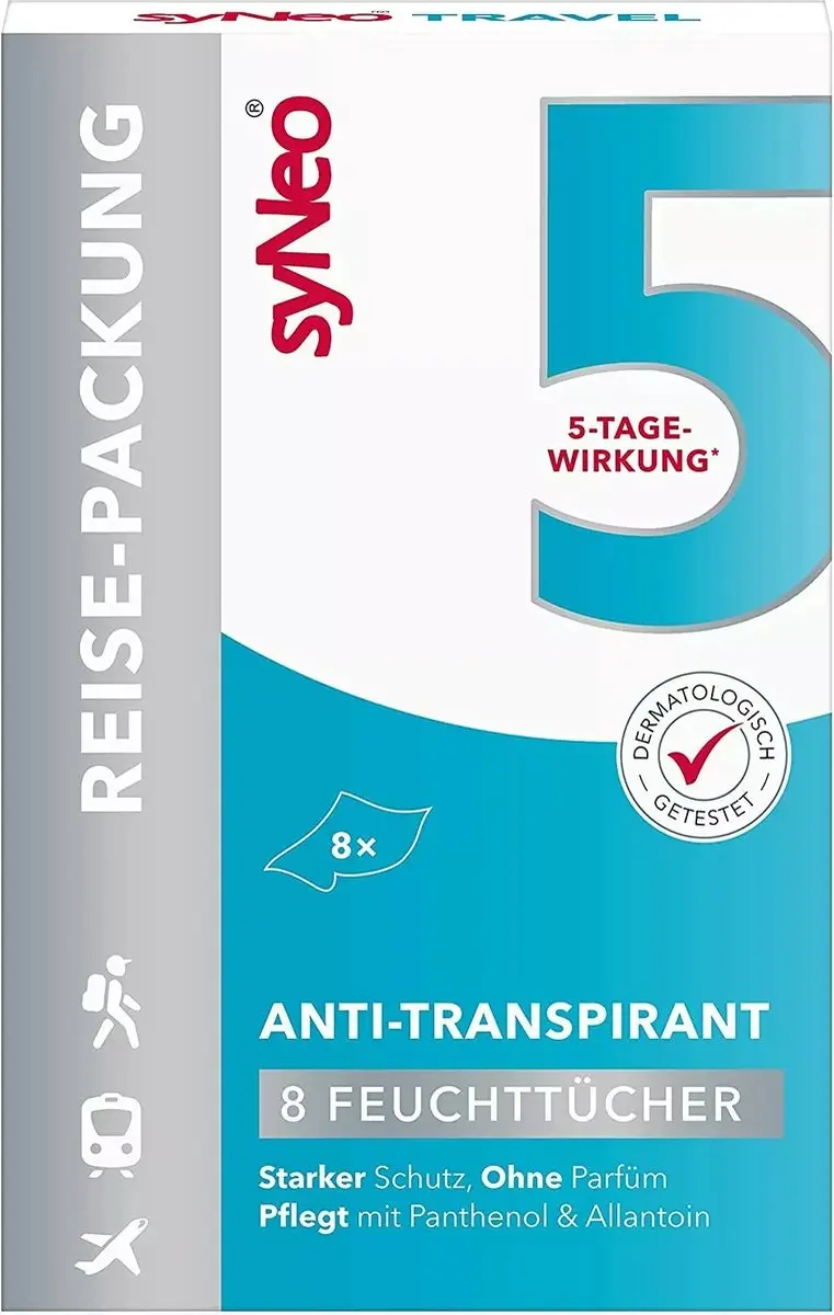 syNeo 5 Deodorant Reisdoekjes 8 Stuks