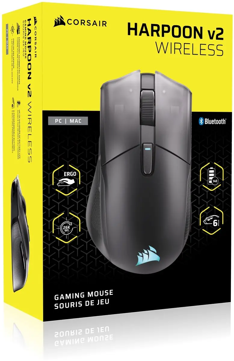 Corsair Harpoon v2 Optical Gaming Muis CH-9311110-WW - Draadloos - 26.000 DPI - Zwart - afbeelding 6 van 6