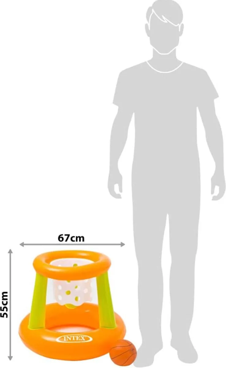 Intex Drijvend Basketbalset - Oranje/ Groen