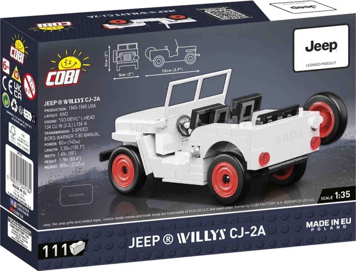 Cobi Jeep Willys CJ-2A - 111 Onderdelen - Meerkleurig