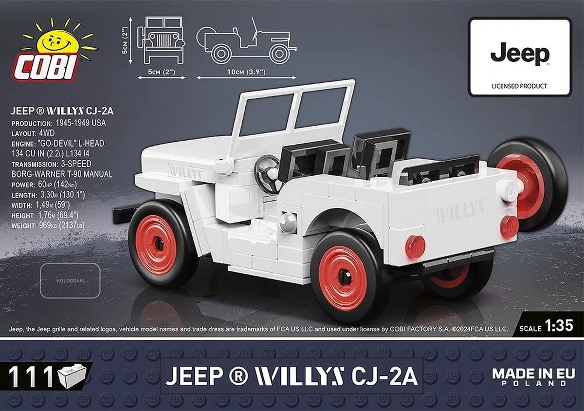 Cobi Jeep Willys CJ-2A - 111 Onderdelen - Meerkleurig