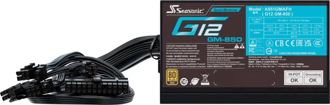 Seasonic G12 GM SSR-850FM Voeding - 850W - Zwart