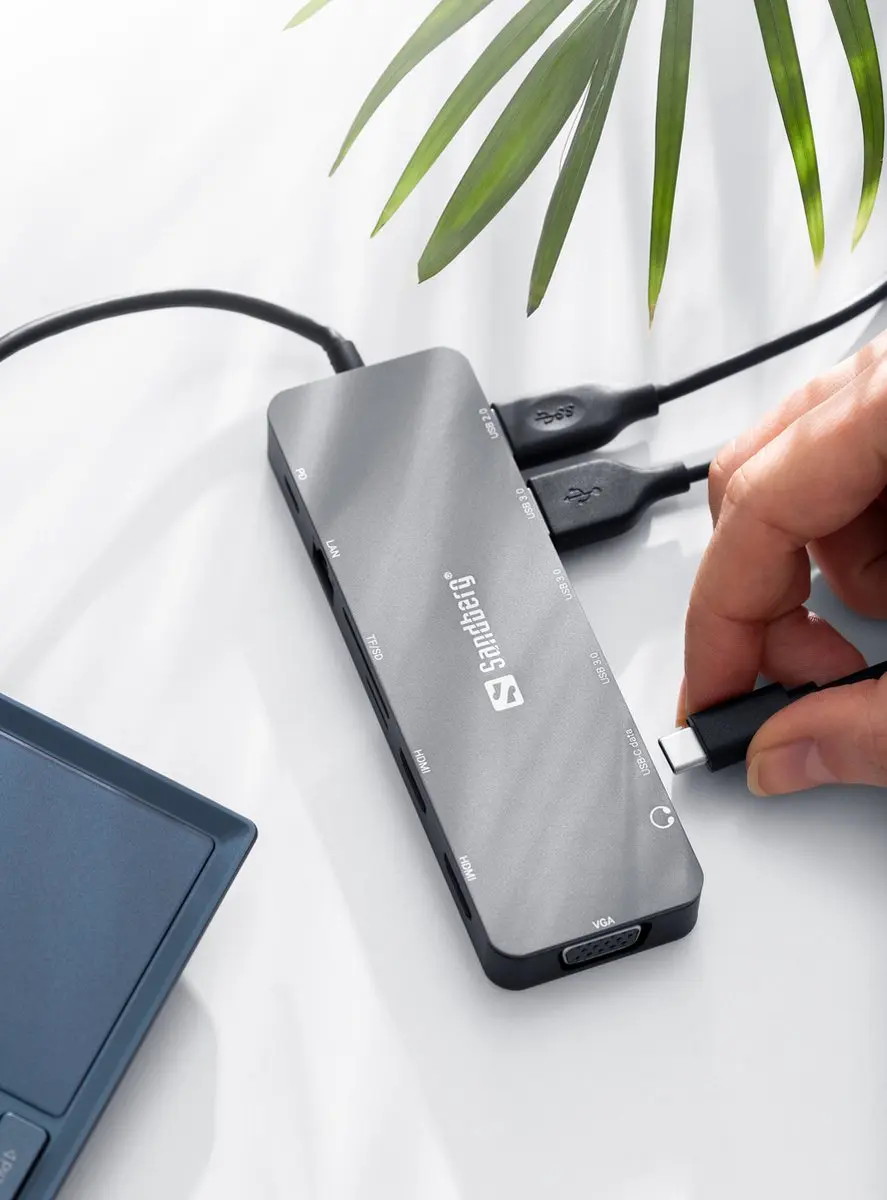 Sandberg 136-45 USB-C Travel Dock - 13-in-1 - Grijs
