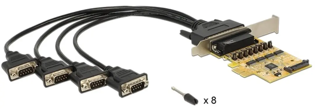 Delock PCIe Kaart 4x Seriële Poorten