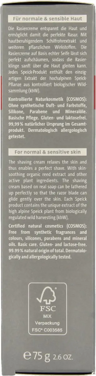 Speick Men Active Scheercreme 75ml
