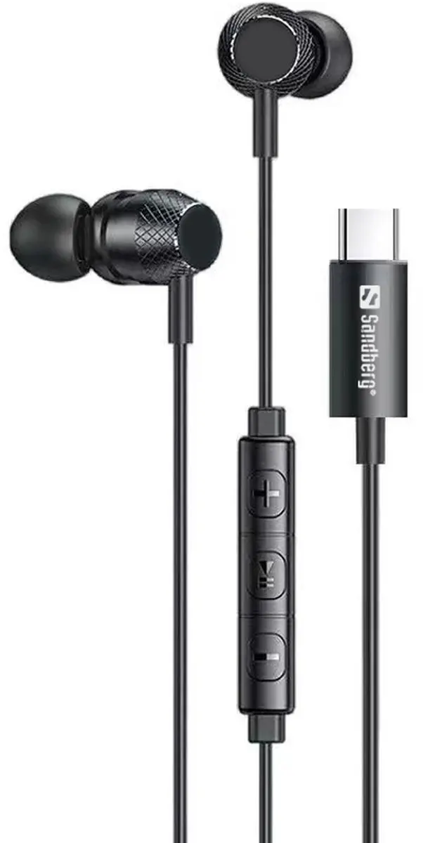 Sandberg 126-50 USB-C/A In-Earset met microfoon - Zwart