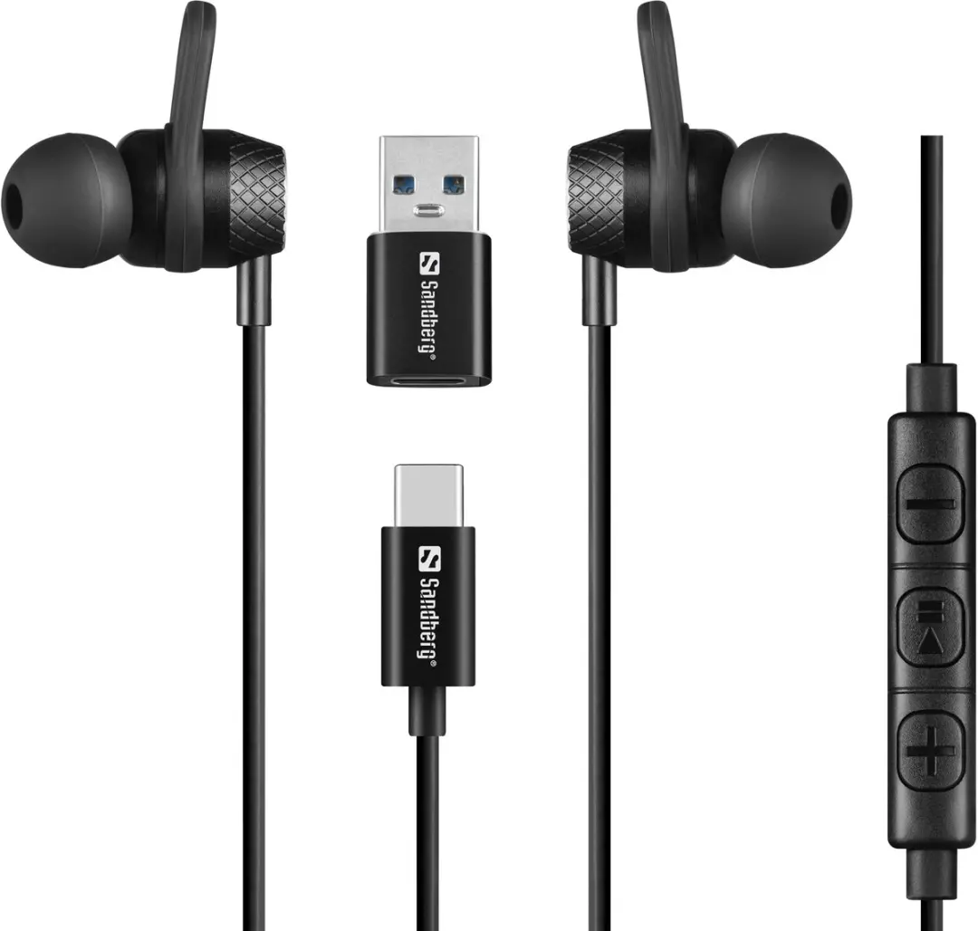 Sandberg 126-50 USB-C/A In-Earset met microfoon - Zwart