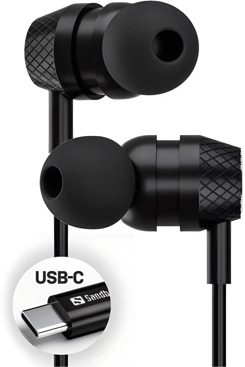Sandberg 126-50 USB-C/A In-Earset met microfoon - Zwart