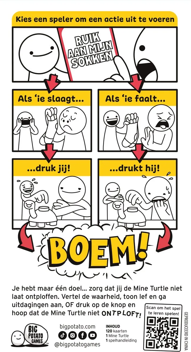 Don't Press That Mine Turtle - Familie Kaartspel - Nederlandstalig - Partygame - Doen, Durven of Waarheid