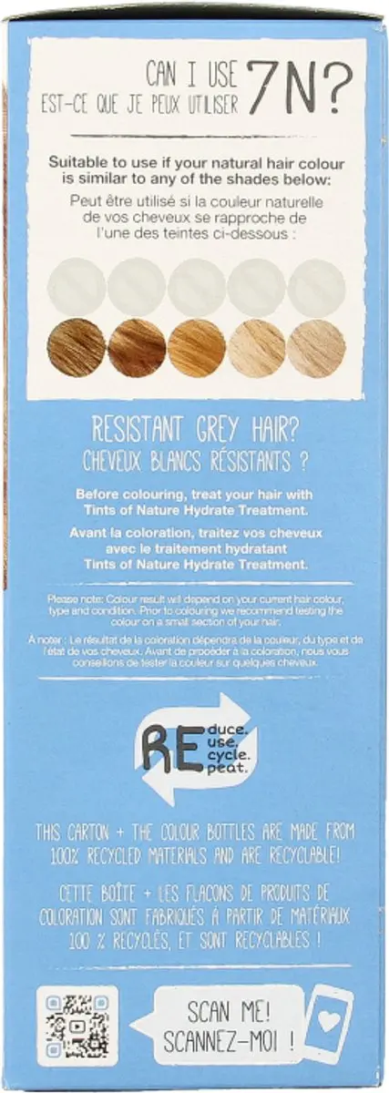 Tints Of Nature Haarkleuring 7N Medium Blond - 130ml - Grijs