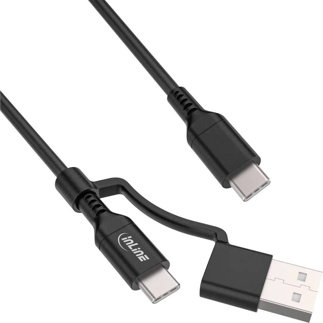 InLine 2-in-1 USB-C Kabel + USB-A Adapter 100W