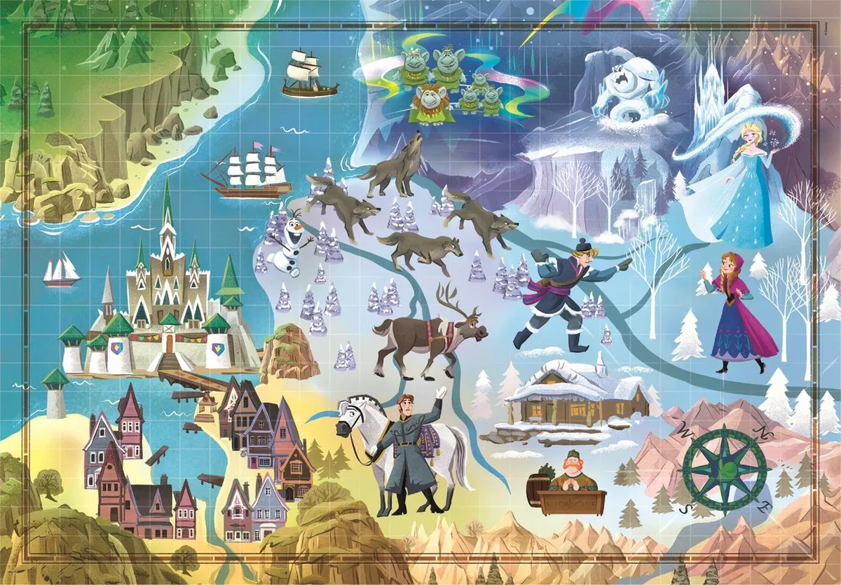 Clementoni Disney Frozen Legpuzzel 1000 Stuks - 70x50cm