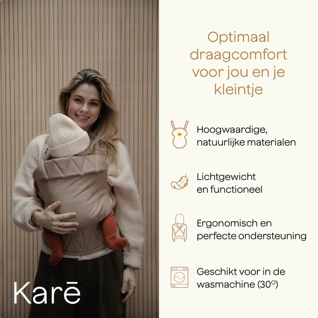 Kare Draagzak Soft Sand - Buikdrager tot 20 kg