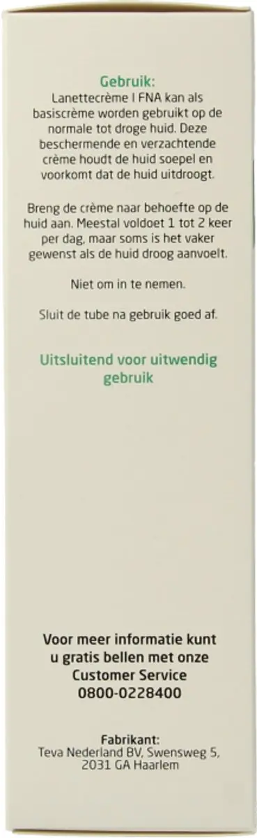 Teva Lanettecreme FNA 100g