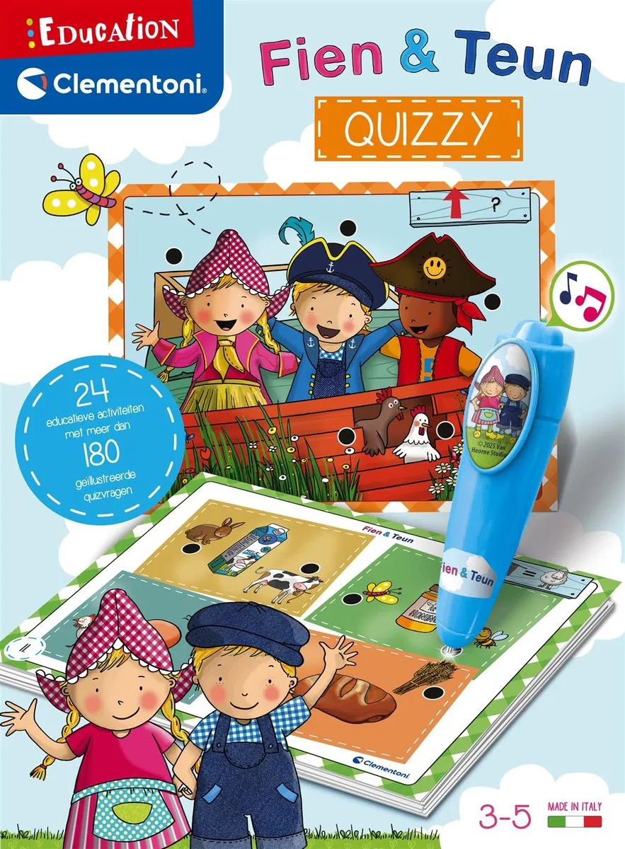 Clementoni Quizzy Fien en Teun Educatief spel - 12 kaarten - Multikleur