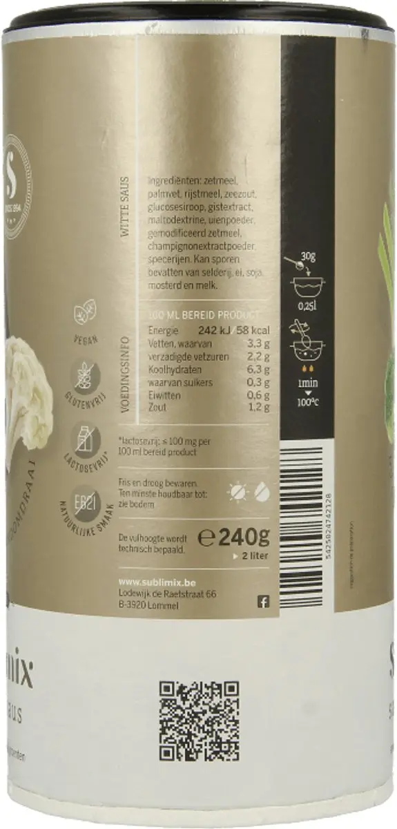 Sublimix Witte Saus Poeder 240g