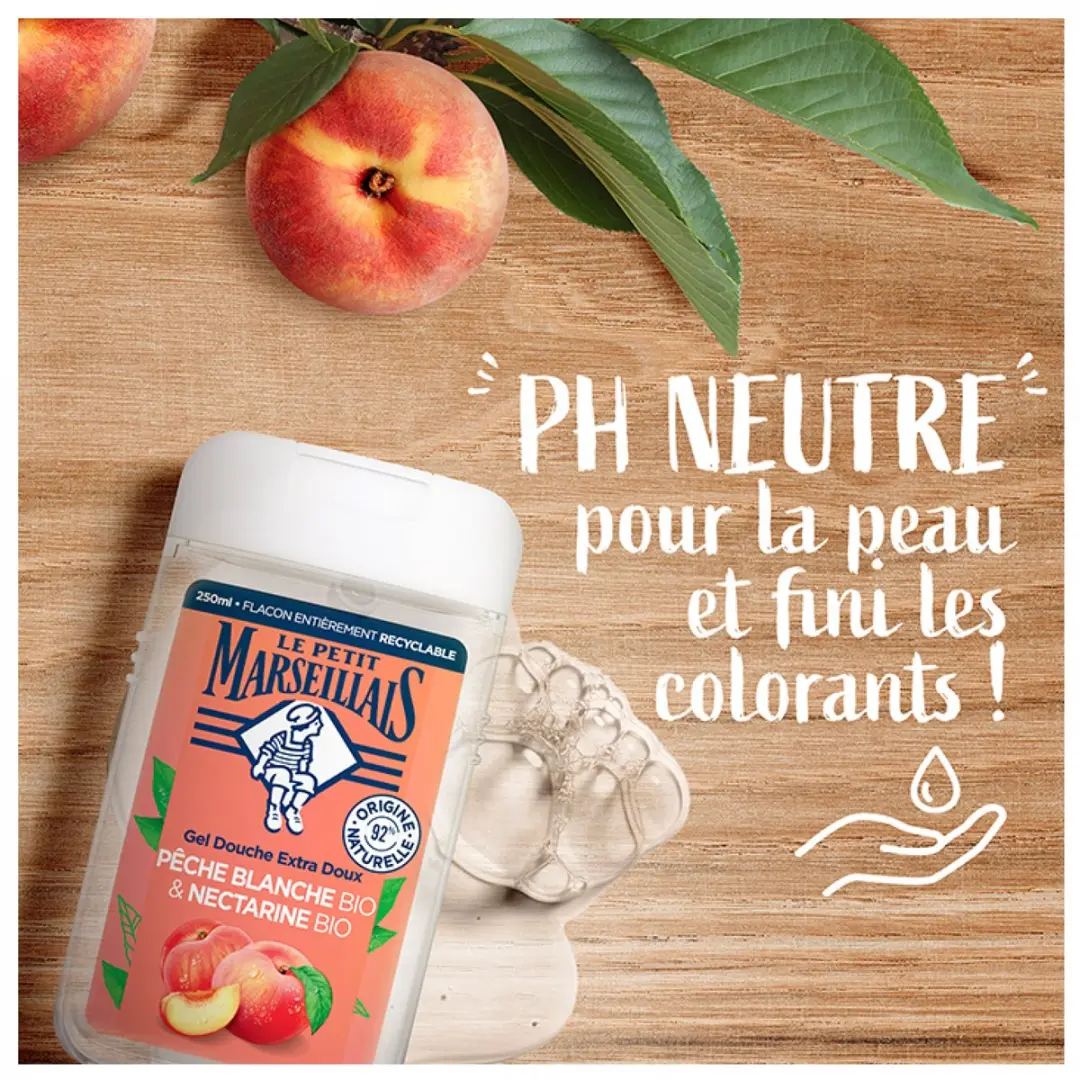 Le Petit Marseillais Douchegel Witte Perzik & Biologische Nectarine 250ml