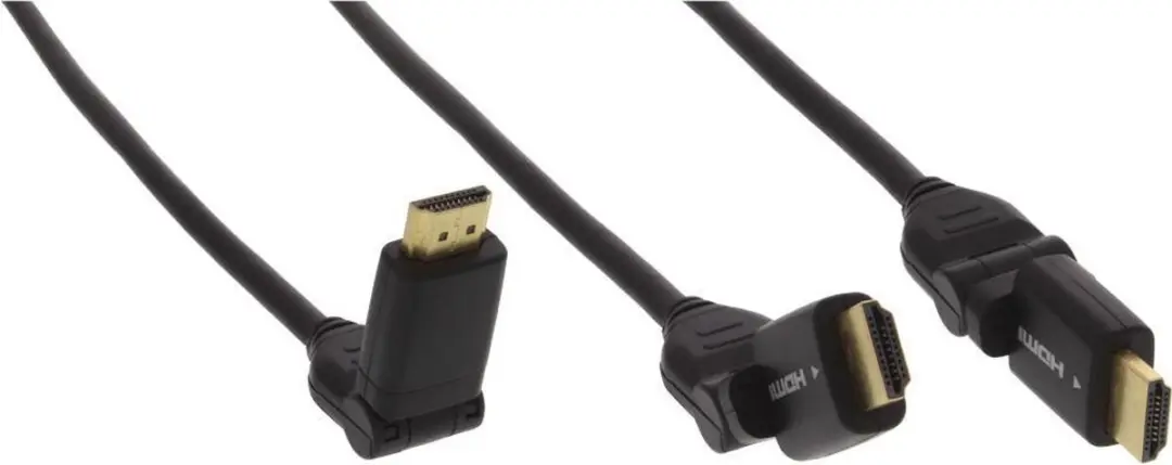 InLine HDMI High Speed Kabel Ethernet Haaks 0,5m - Zwart