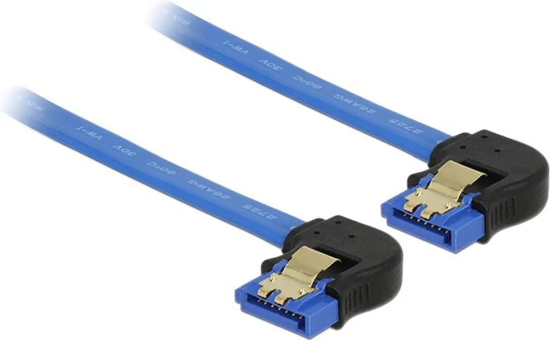 Delock SATA Datakabel 6Gbit/s Haaks - 0,10m - Blauw