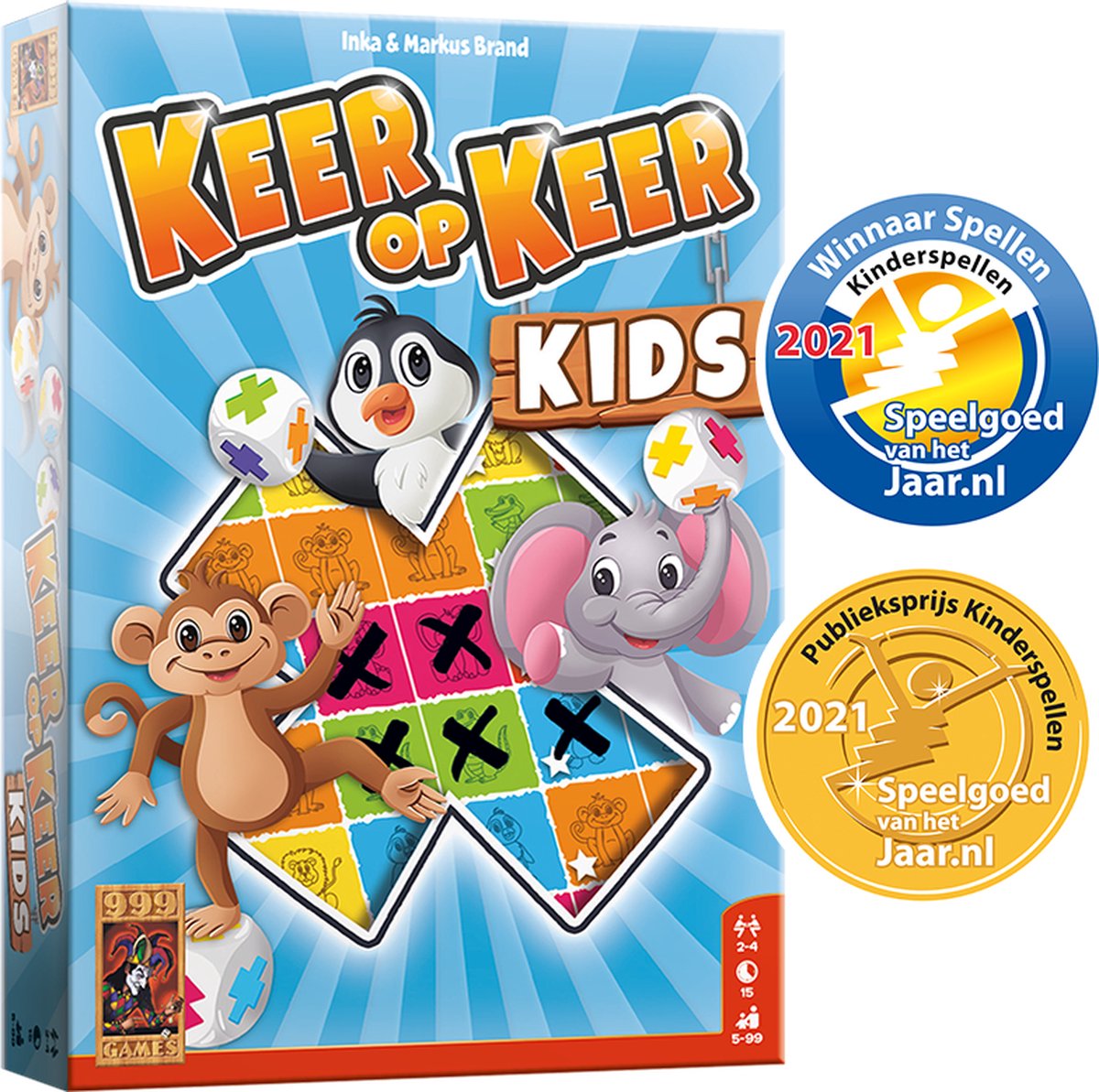 999 Games - Keer op Keer - Kids - Dobbelspel - Vanaf 5 jaar - Kinderspel - Gezelschapsspel - Educatief spel - Klein cadeautje